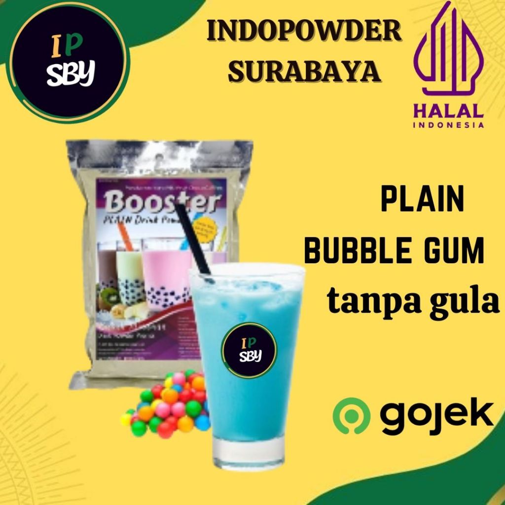 

IDPSBY | PLAIN Bubuk Minuman BUBBLEGUM BLUE 1KG | Powder Bubblegum | INDOPOWDER BOOSTER TANPA GULA
