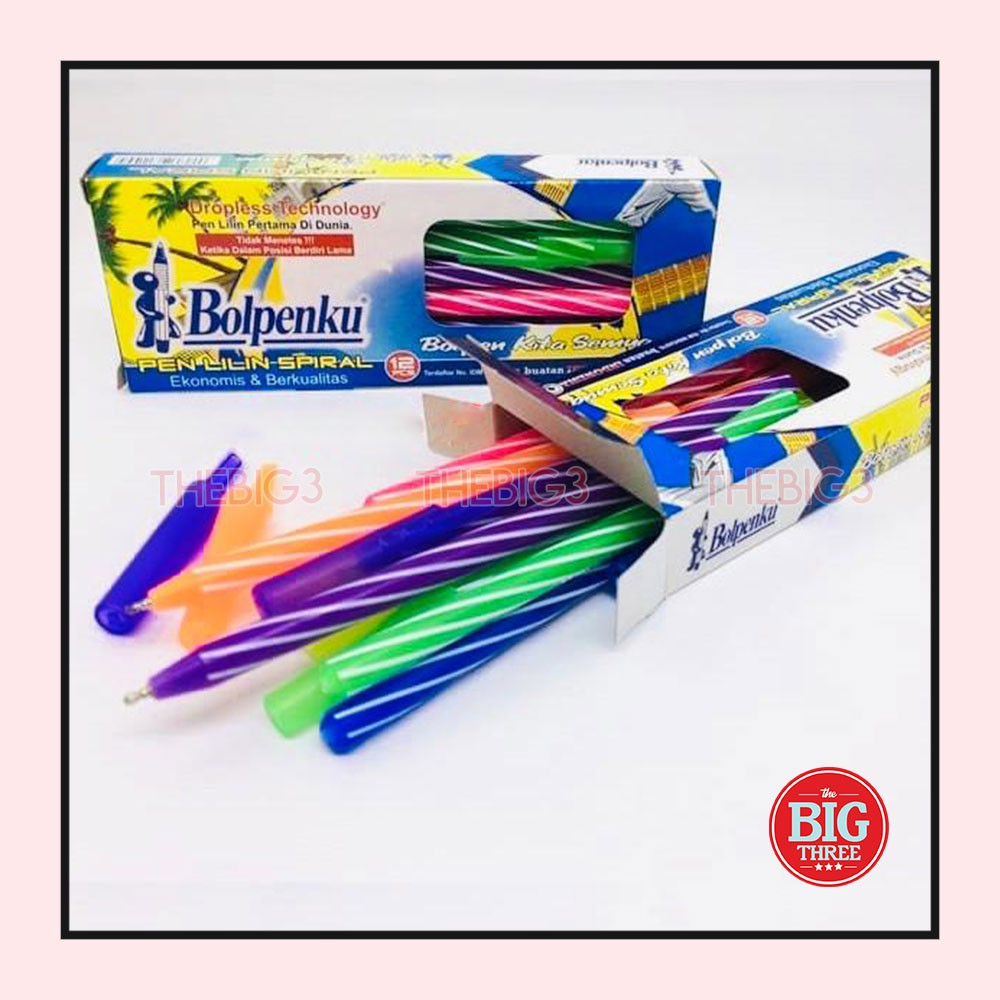 

BOLPENKU Pulpen Bolpen Bolpoint Ballpoint Pen Lilin Ulir Murah - Hitam - alat tulis thebig3