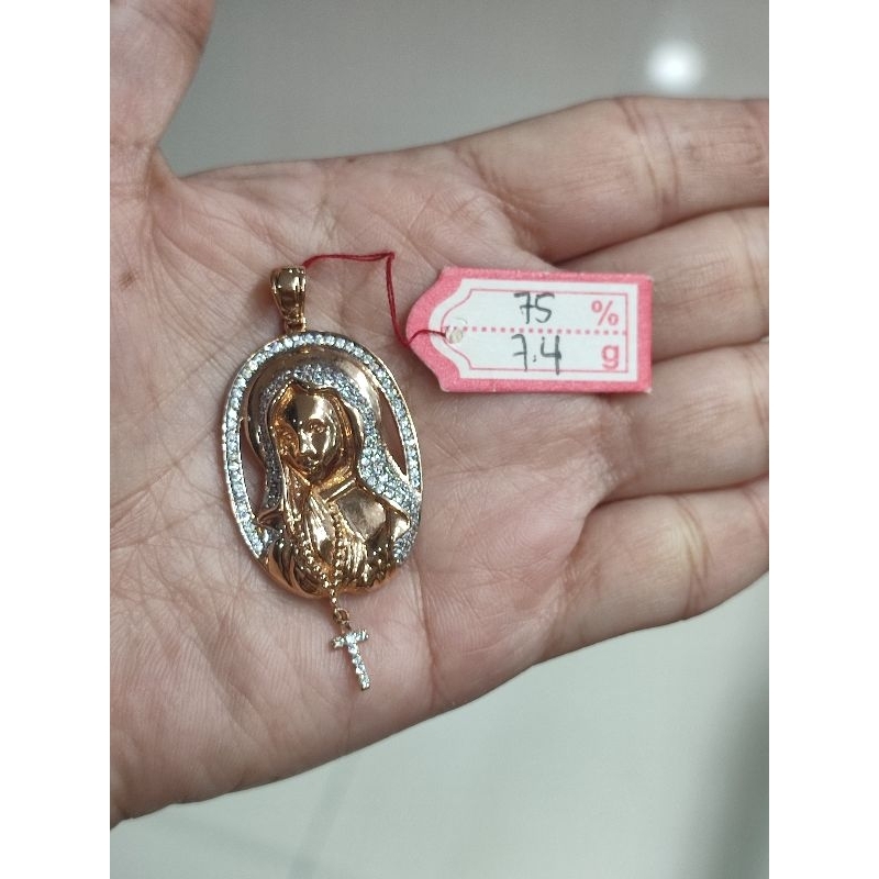 Liontin emas 75 bunda maria rosario