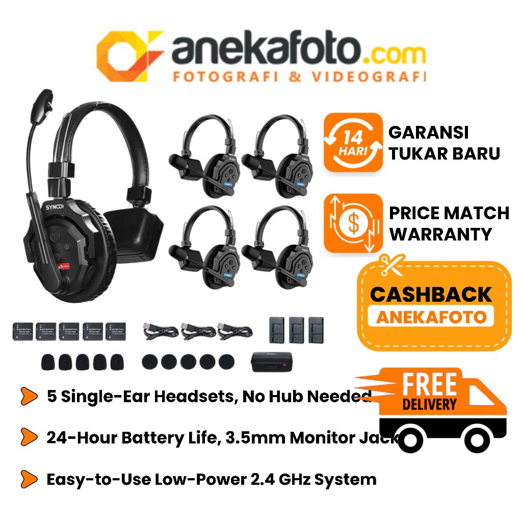 Synco Xtalk Wireless Intercom System Full-Duplex Black