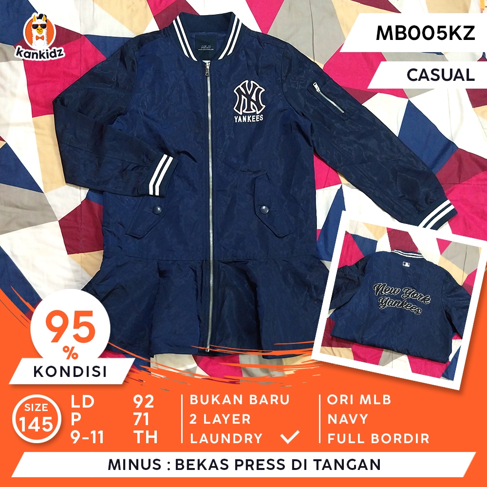 SIAP PAKAI | Jaket Anak Varsity Tunik MLB | Navy Size 145