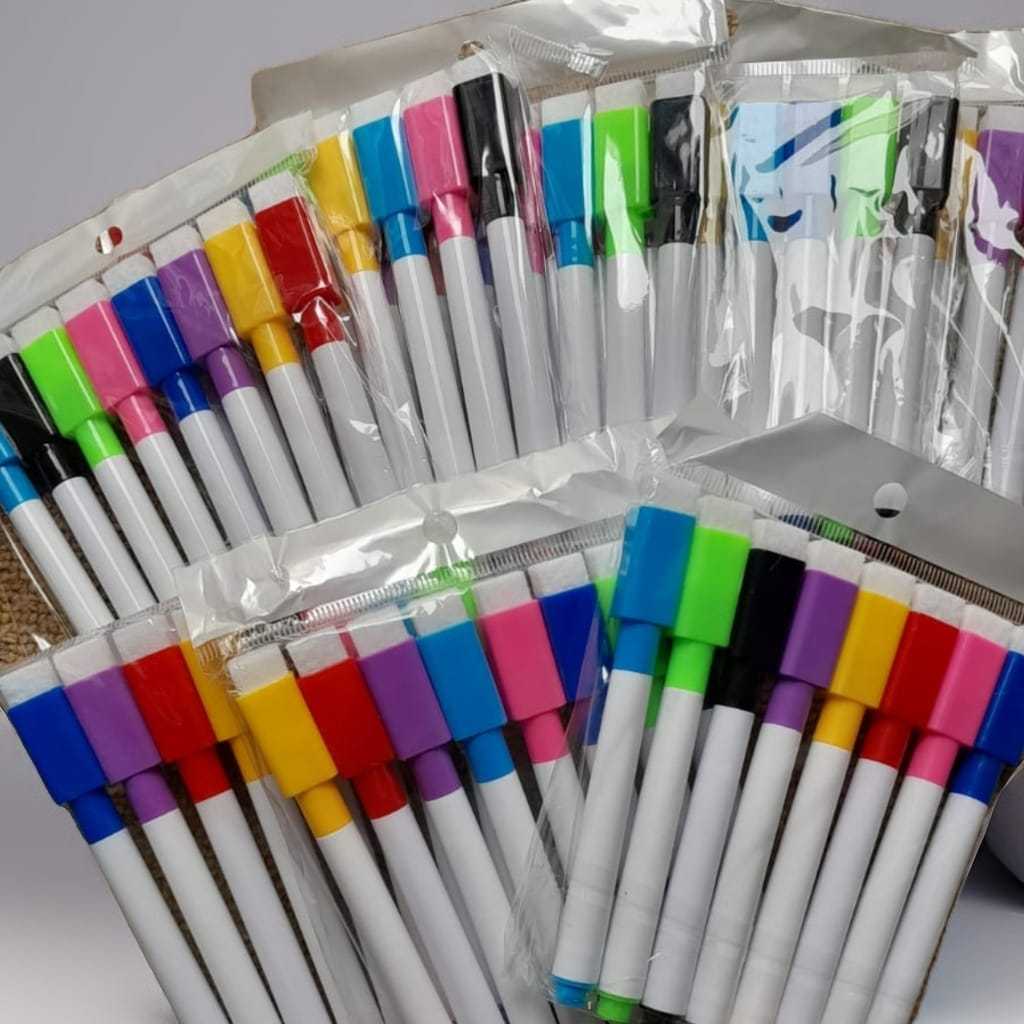 

1 SET ISI 8PCS SPIDOL WARNA WARNI + PENGHAPUS / SPIDOL WIPE CLEAN BS