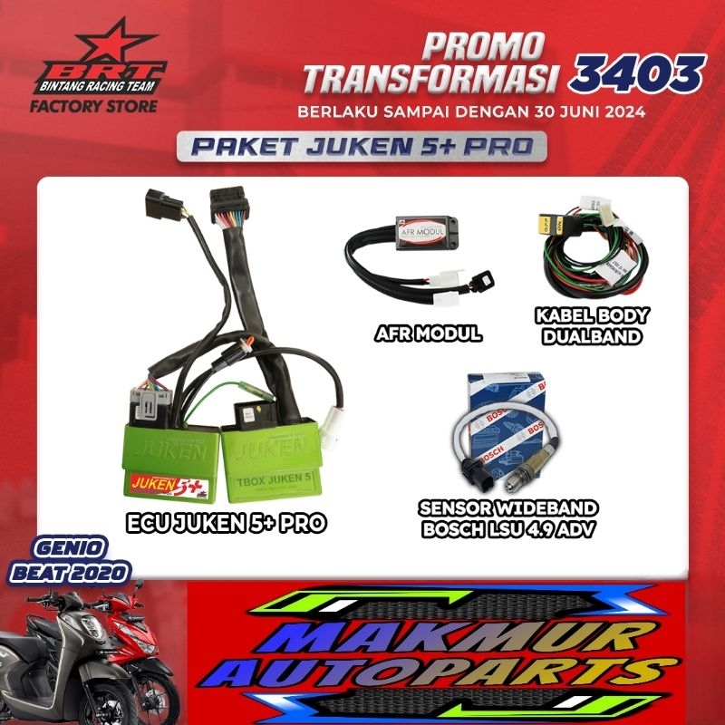 Paket Ecu BRT Juken 5++ Pro dan TBOX Genio Scoopy Deluxe Beat LED Street 2020 (BINTANG RACING TEAM B