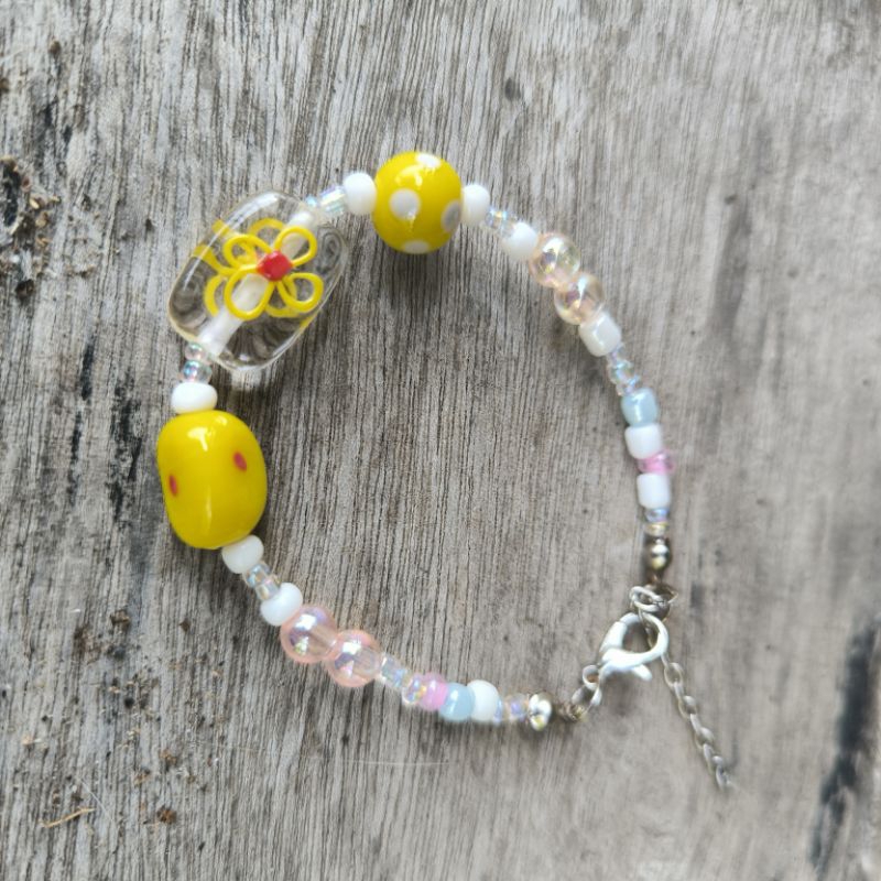 GELANG WANITA MANIK BEAD BATU UNIK ESTETIK