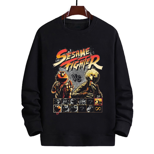 Sweater Sesame Street Fighter Crewneck Bahan Cotton Fleece | Ready Stock | Siap Kirim | Langsung Ord