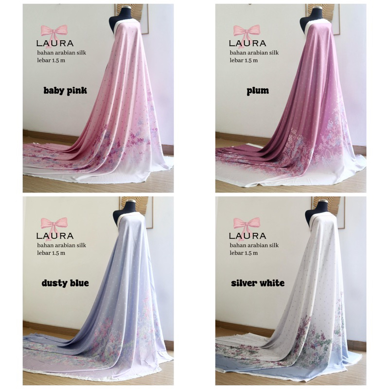 NEW kain ARABIAN Silk motif Laura | motif pinggir | bahan gamis | bahan ARABIAN Silk
