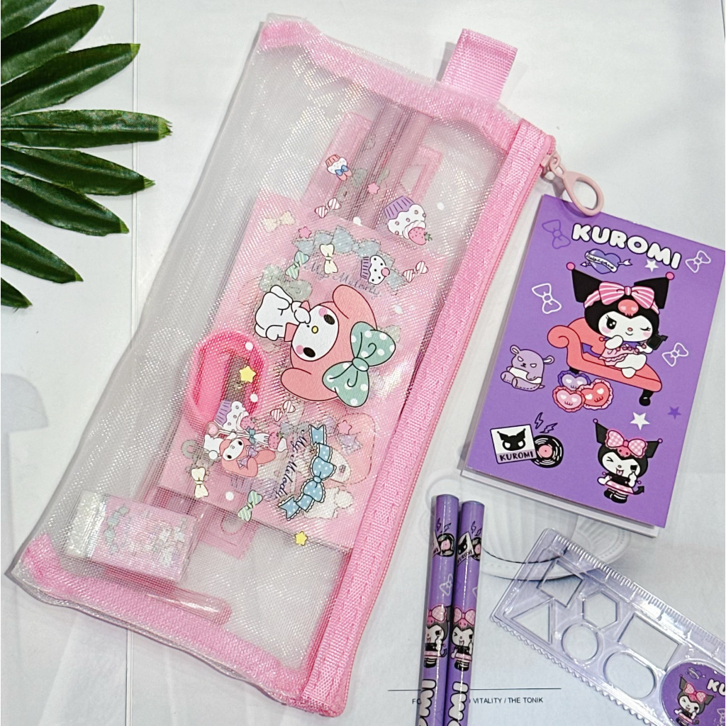 

PENSIL SET RESLETING POUCH karakter kuromi melody morol MAY 24 22