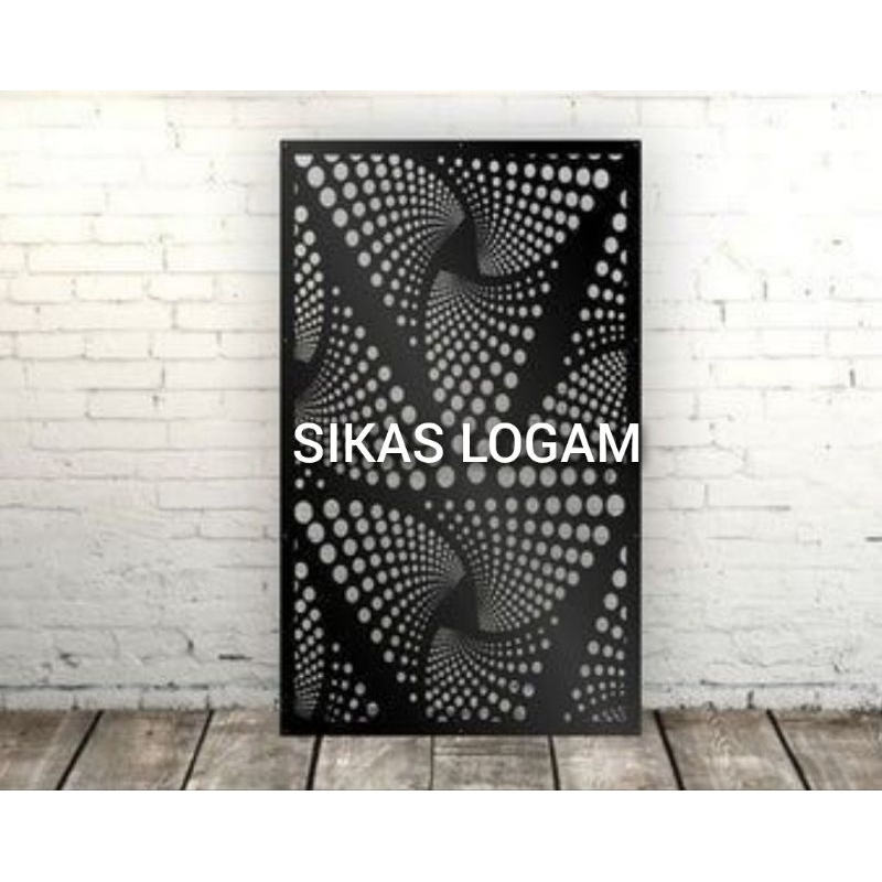 plat LASER cutting 180x60cm pintu pagar besi dorong lipat dan putar