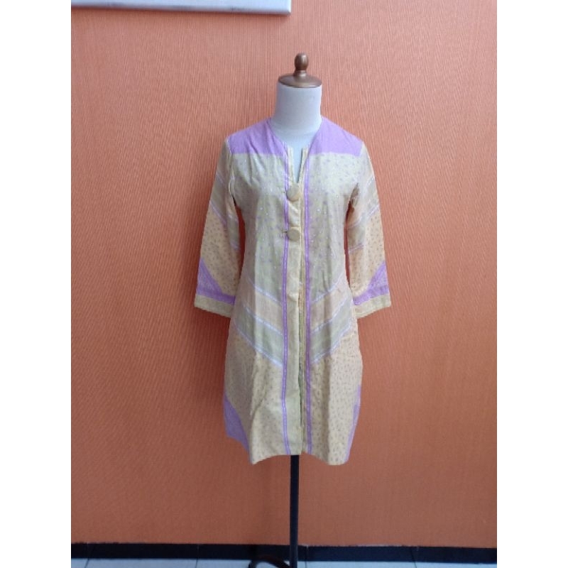 mini midi dress wanita ungu lilac kuning muda pastel TRENDY BATIK cewek S kerja kuliah M santai