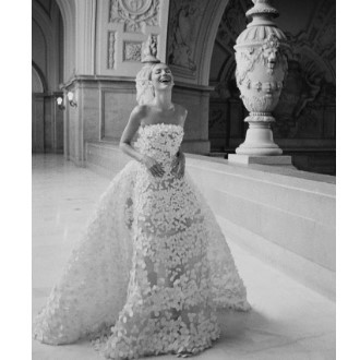 WEDDING DRESS  ORGANZA BRUKAT  FLOWER /GAUN PERNIKAHAN WEDDING GOWN PUTIH