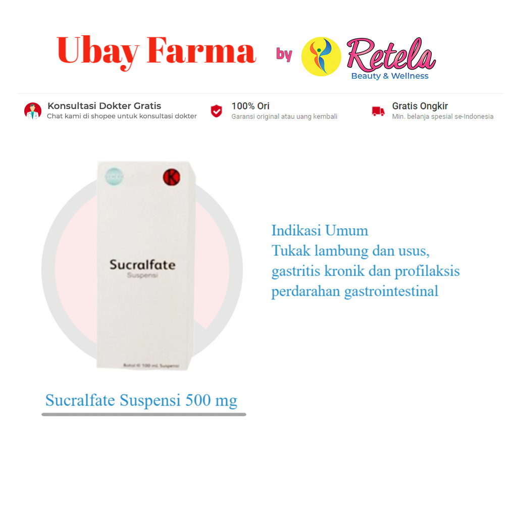 Sucralfate Suspensi 500 mg/5 ml 100 ml