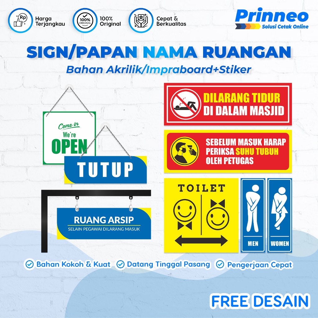 

SIGN BOARD, SIGN PAPAN AKRILIK, SIGN HIMBAUAN PAPAN AKRILIK DAN IMPRABOARD CUSTOM, GRATIS DESAIN