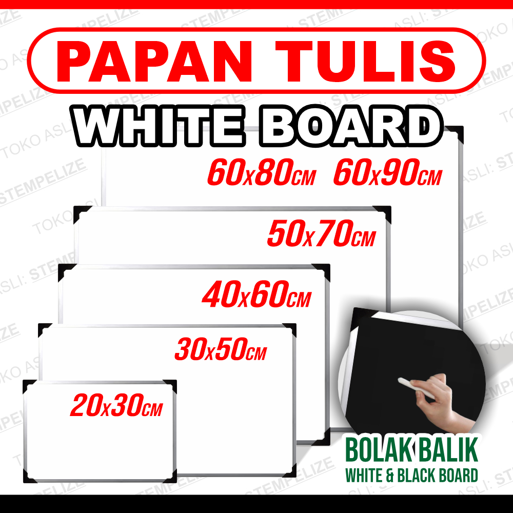 

Papan Tulis White Board / Whiteboard Putih Ukuran Besar Kecil Murah