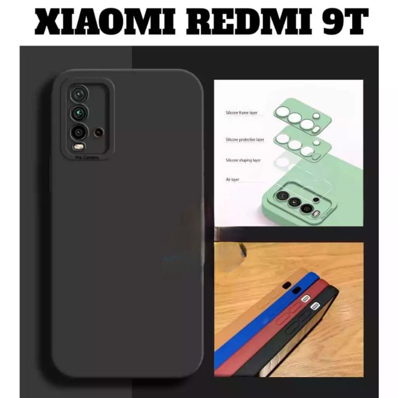 SLICON /CASE FULL BLACK REDMI 9T TPU CANDY CASE PRO PELINDUNG CAMERA HITAM POLOS