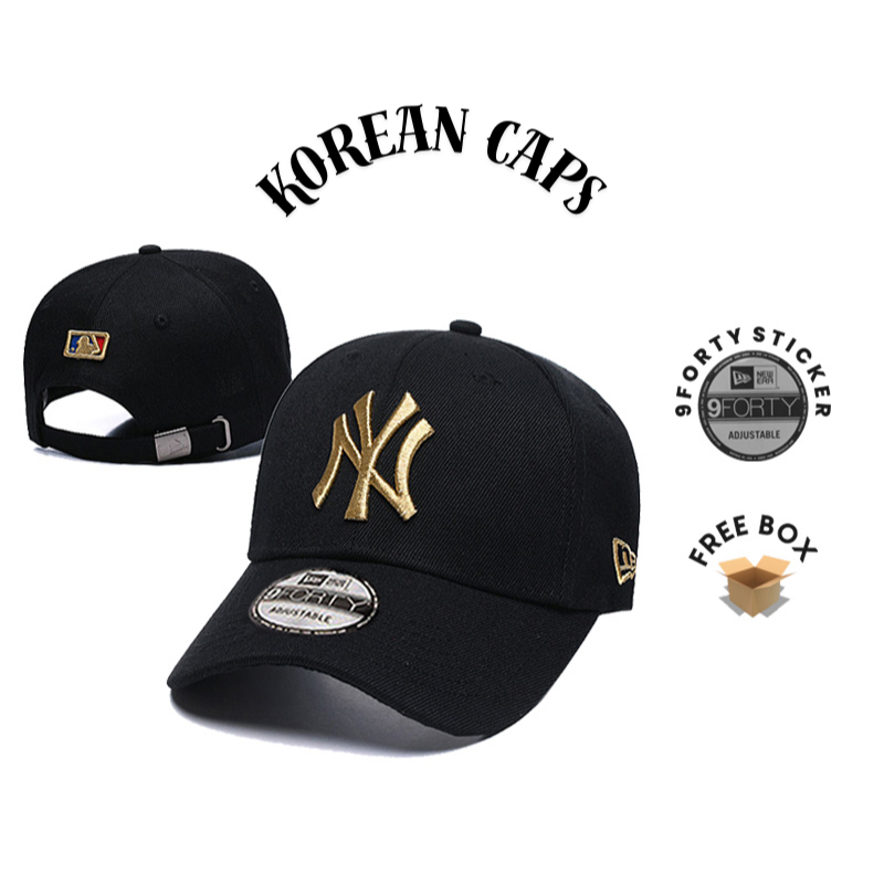 Topi NY New York Black Gold Hitam Emas Baseball Caps Logo Bordir