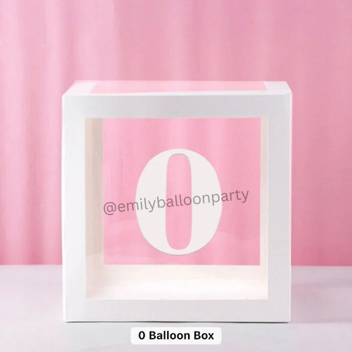 Box Balon Transparan/ Box Balon Dekorasi/ Box Balon Angka Custom 0-9