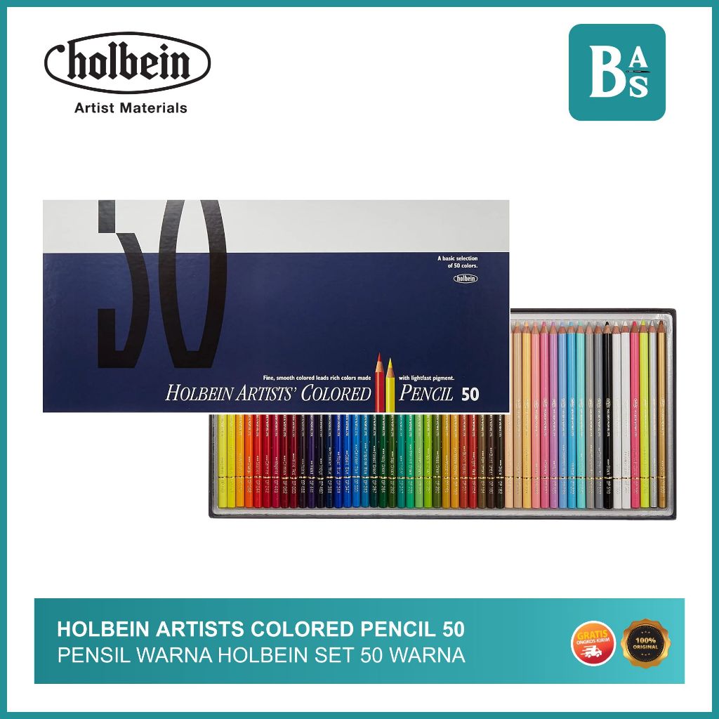 

Holbein Artist Colored Pencils - Set of 50 / Pensil Warna Holbein Set 50 / Peralatan Menggambar dan Melukis Terlengkap dari Bali Art Supplies