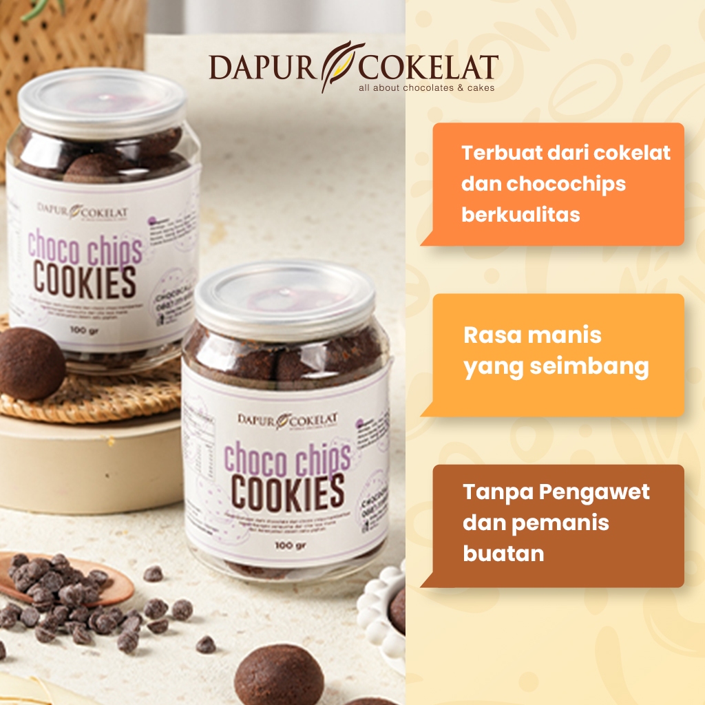 

DAPUR COKELAT - Choco Chips Cookies Premium | Cemilan Kue Kering Tanpa Pengawet