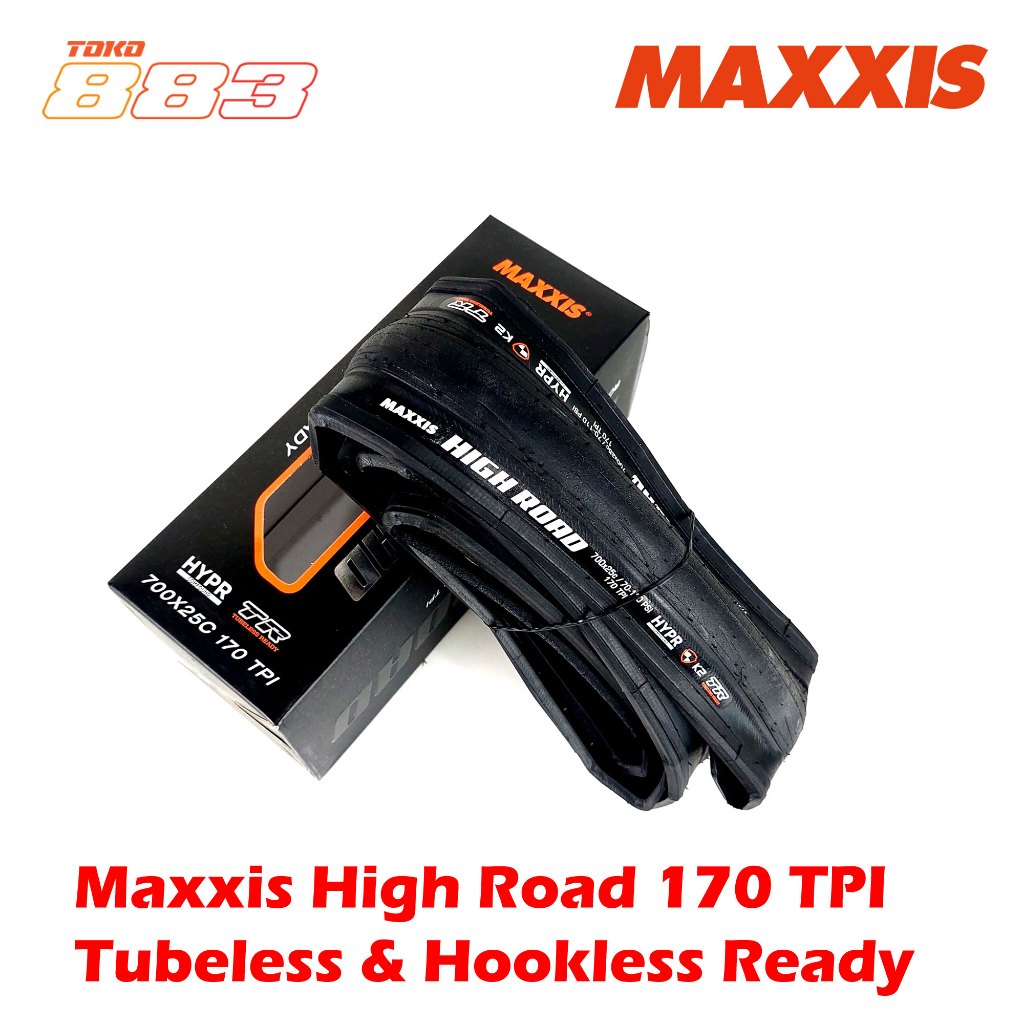 Ban MAXXIS HIGH ROAD TR - Black Tubeless Ready Hookless 700x25c 700x28c