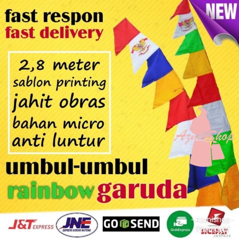 Bendera Umbul-Umbul warna warni 6mata 8mata 10mata