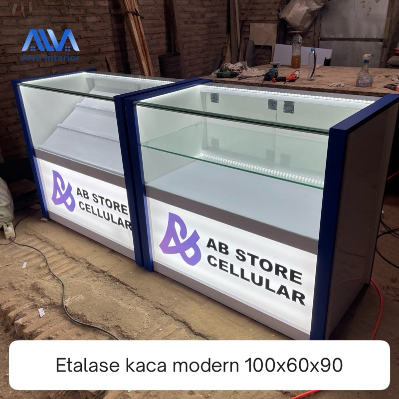 Etalase kaca konter handphone vocer pulsa