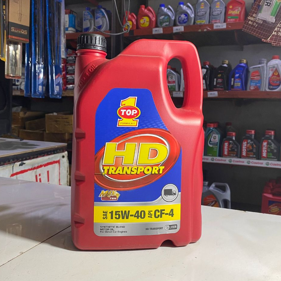 TOP 1 Oli Mesin Mobil HD Transport 15W-40 API CF-4 Synthentic Blend Motor Engine Oil 5L