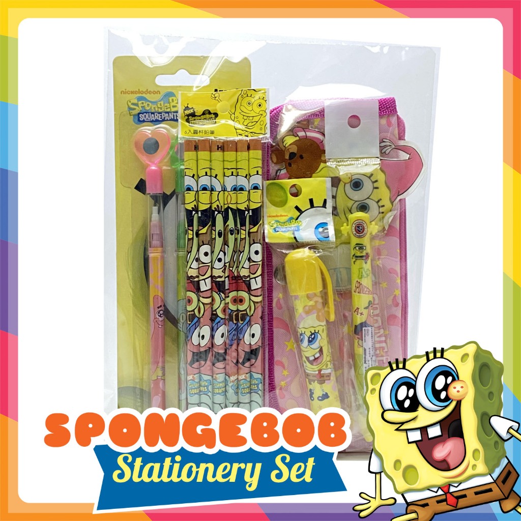 

BARU Spongebob Paket alat tulis Stationery Dompet Pensil Pulpen Penghapus