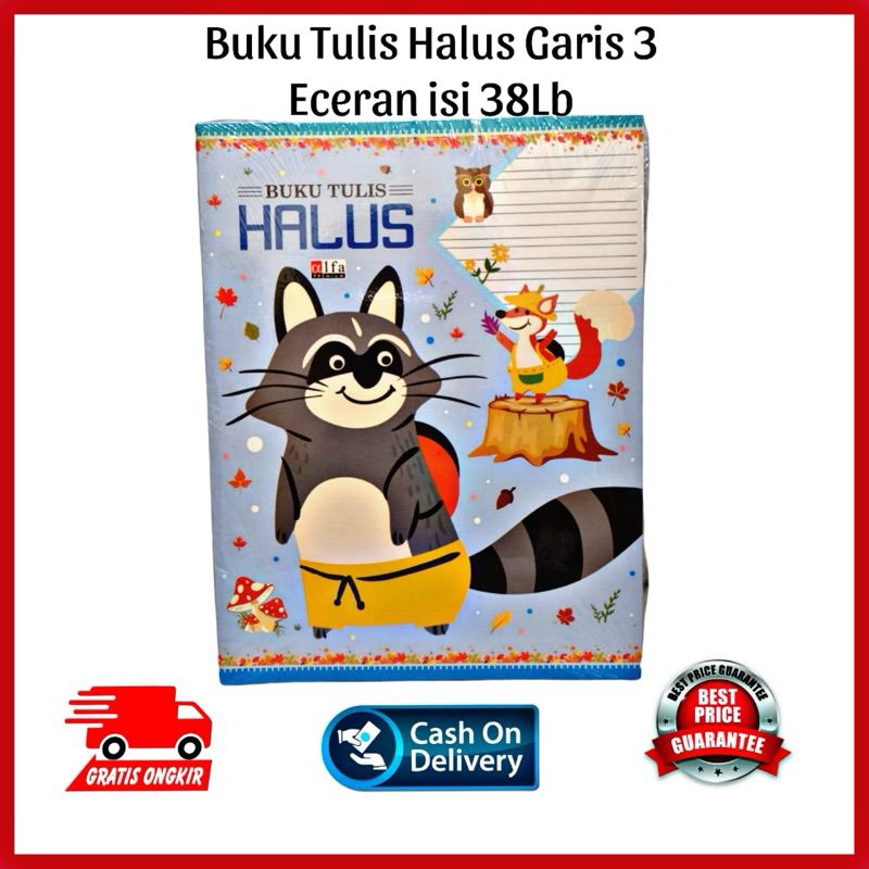 

BUKU TULIS HALUS GARIS 3 / BUKU MENULIS SAMBUNG GARIS KECIL TIGA ECERAN