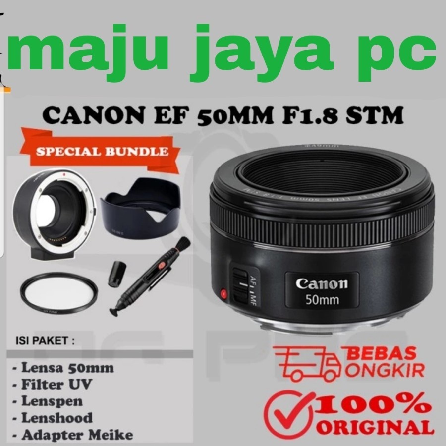 LENSA CANON EF 50MM 1:1.8 STM BARU / LENSA FIX CANON 50MM STM