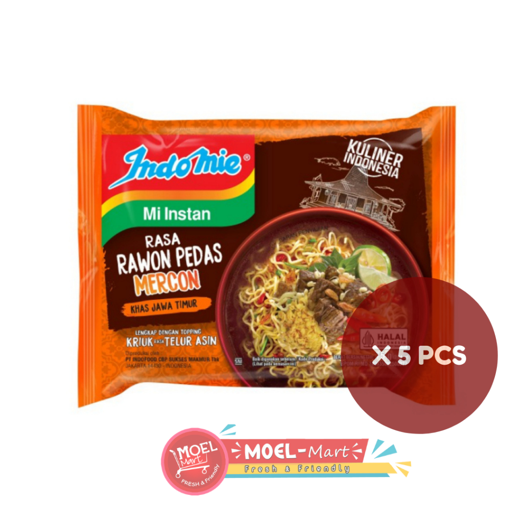 

INDOMIE RAWON PEDAS MERCON 5 PCS X 75GR