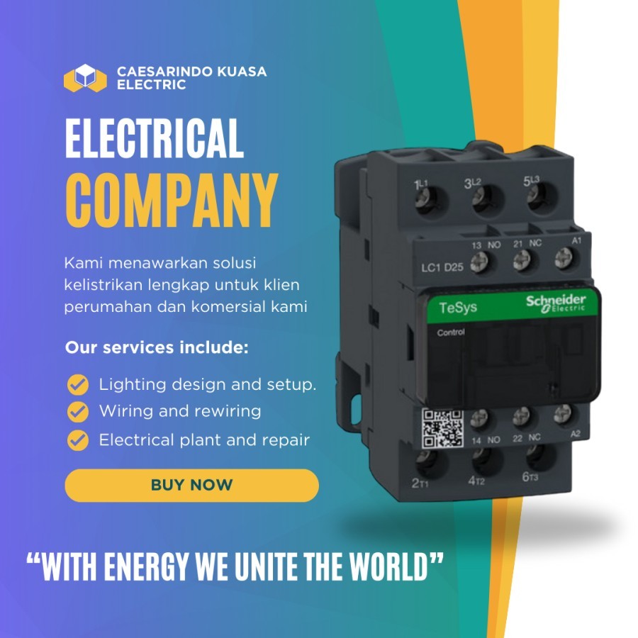 KONTAKTOR 25A 3P SCHNEIDER LC1D25 380V 25AMPER 3PAS 25AMPERE 3PHASE 3POLE CONTACTOR LC1D25Q7 SNEIDER