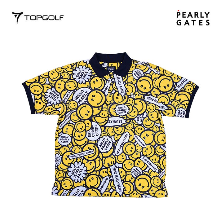 PEARLY GATES SMILEY POLO SHIRT M KIITTED 53-4199303 YL