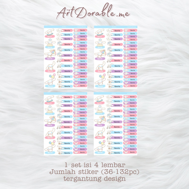 

Sticker Nama Anak Waterproof Premium Label Nama Disney Tsum Sanrio Hello Kitty My Melody Cinnamoroll