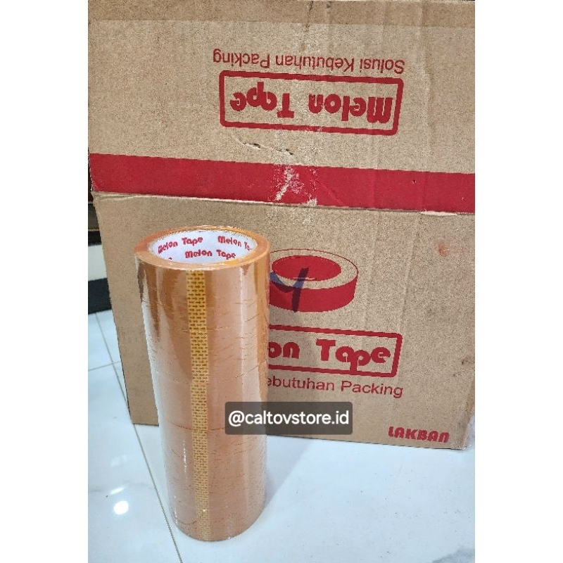 

CALTOV Lakban / Isolasi Murah MELON TAPE 90yard 48mm | 1Slop 6Roll | SUPER LENGKET & TAHAN LAMA