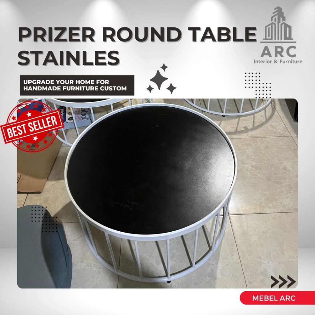 Coffee Table Bulat / Meja Cafe Stainles Minimalis Bulat / Meja Bar Meja Tamu