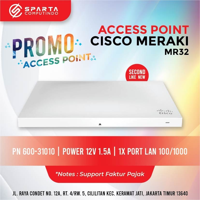 Promo Acces Point Sisco Meraki MR32 Bergaransi