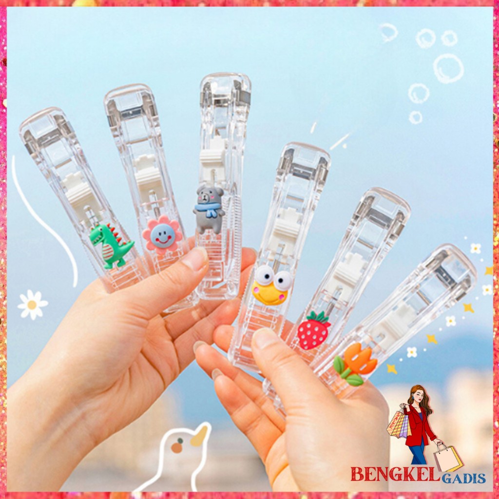 

BG Paper Clips Poratble Stainless Steel Kliper Penjepit Kertas Stapler Dorong Staples Otomatis