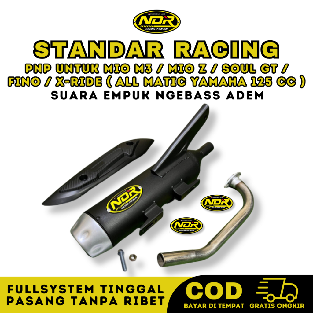 KNALPOT RACING Mio M3 & All Mio 125 PREMIUM V2STR "NDR" - Knalpot Standar Racing Suara Ngebass Adem 