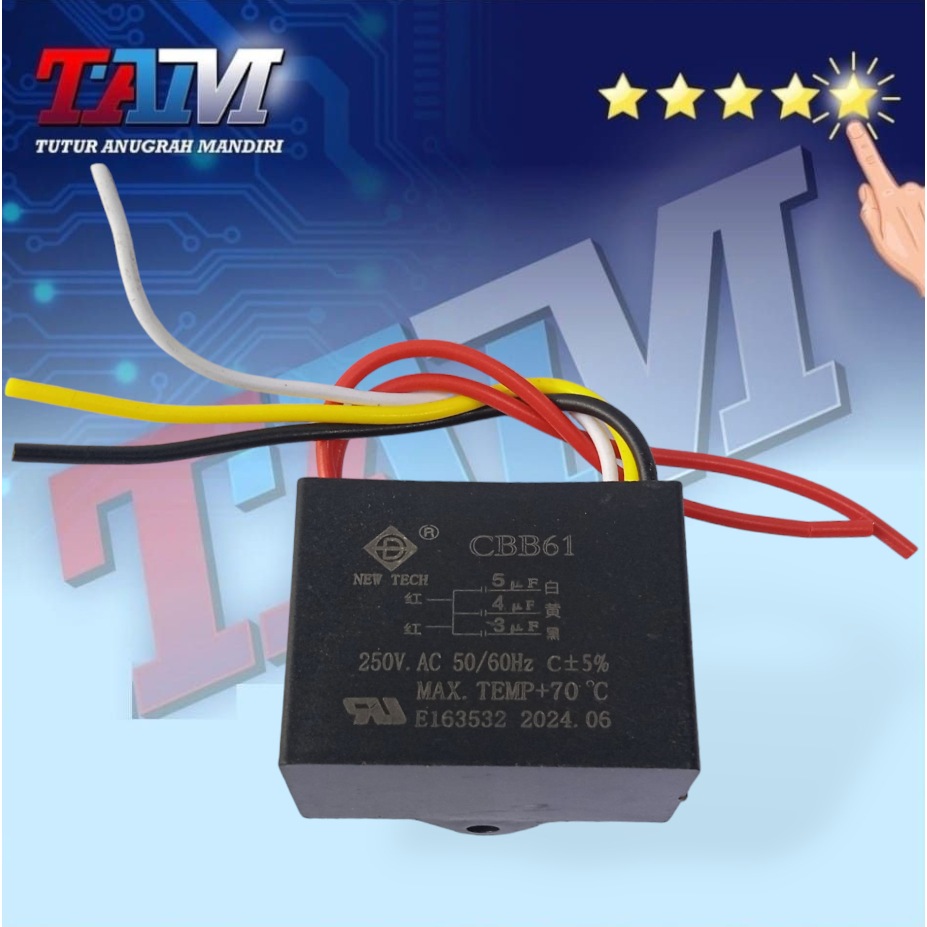 KAPASITOR 5 KABEL CBB61 3+4+5 uF CBB61 3UF 4UF 5UF
