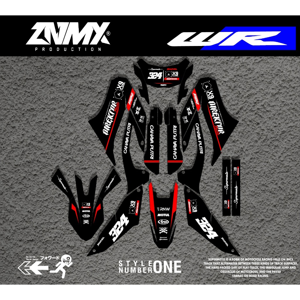Decal wr155 full body bisa custom desain / decal stiker yamaha wr155 full body
