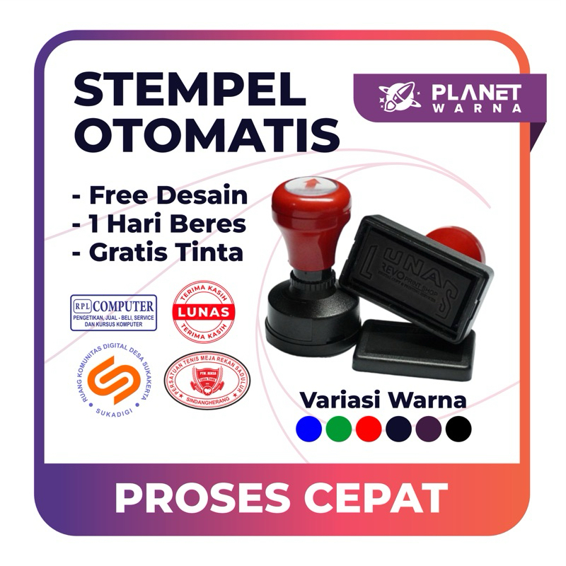 

STEMPEL kilat, Stemple Otomatis,Stemple Custom,Untuk Media KERTAS