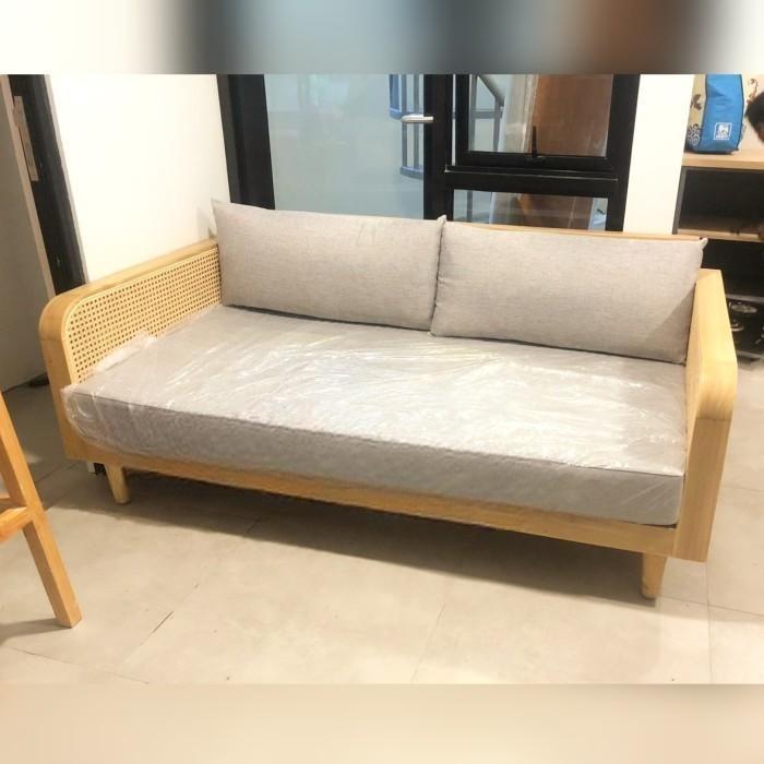 Sofabed Minimalis Modern - Bangku Sofa Santai TV Rotan Kayu Jati