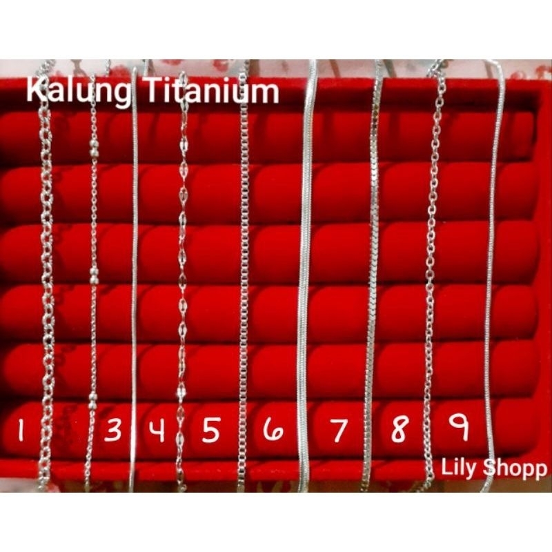 KALUNG ANAK / DEWASA TITANIUM POLOS SILVER READY