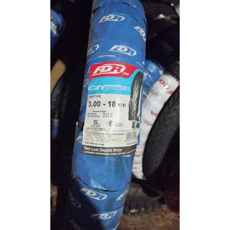 Ban Murah FDR citypower 300-18 Tubetype, Ban belakang ring 18