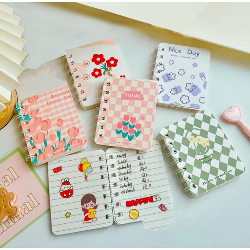 

NOTE BOOK RING A7 MINI/BUKU NOTE KECIL RING GAMBAR KEKINIAN KOREA LUCU