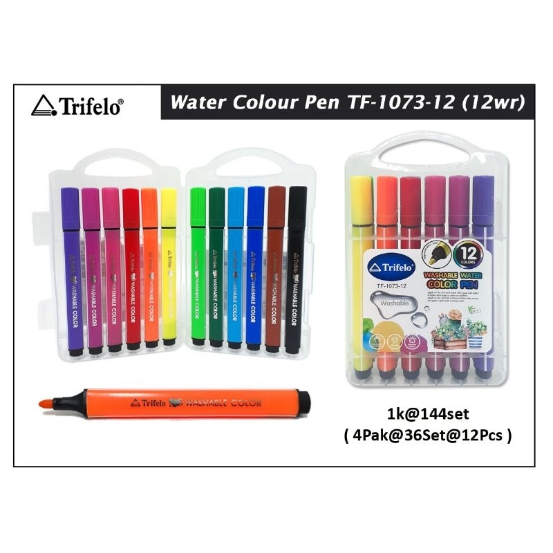

Spidol 12w Bisa Hapus/ Washable Color Pen 12w Trifelo TF-1073-12