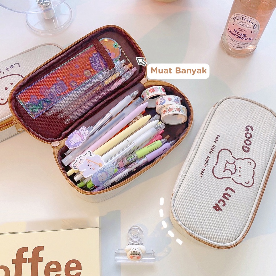 

KODE N5E Mismi Annette Pencil Case Kotak Pensil Cute Bear Sekolah Perempuan Trendy K1A