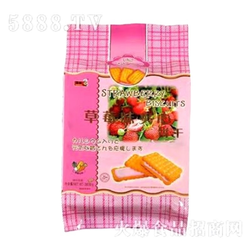 

Bairong Strawberry Flavor Cream Sandwich Biscuit