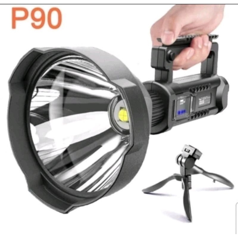 W590(ORIGINAL)Senter Super terang Bright 90000lumens 1500m LED XHP70 W590 USB Rechargable Waterproof