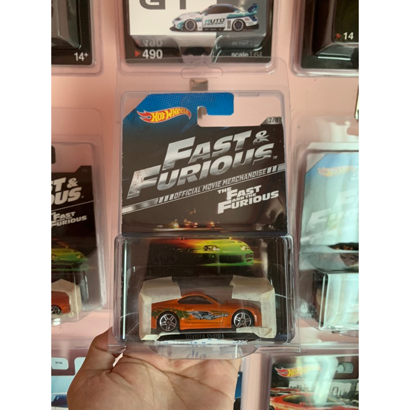 HOT WHEELS TOYOTA SUPRA FAST AND FURIOUS OFFICIAL MOVIE MERCHANDISE RARE BLUE CARD SILVER WING